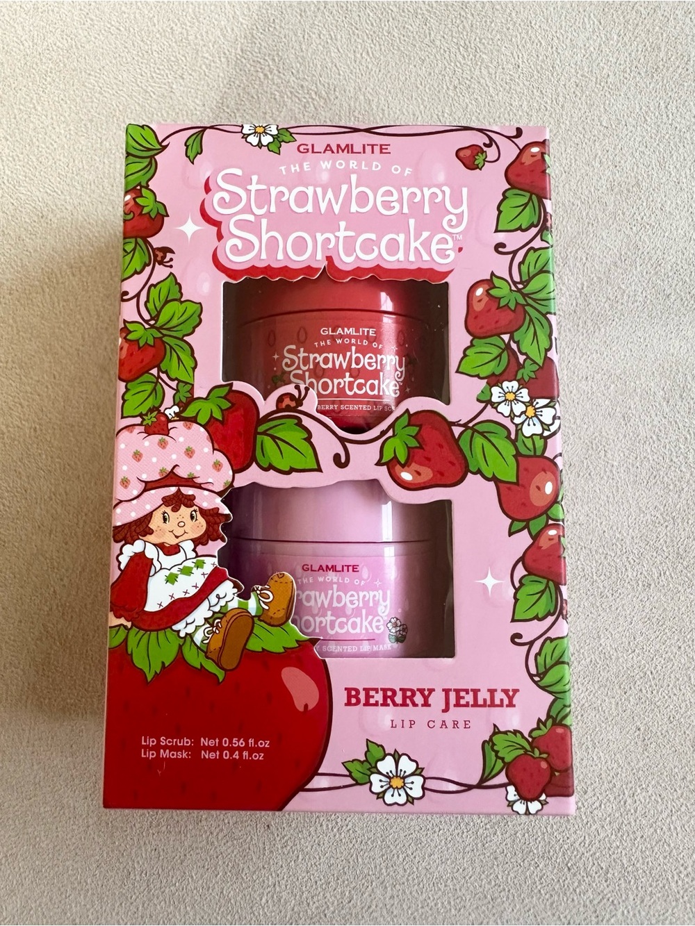 Glamlite Strawberry Shortcake Lip Care Duo Scrub & Mask - Limited Edition - NEW